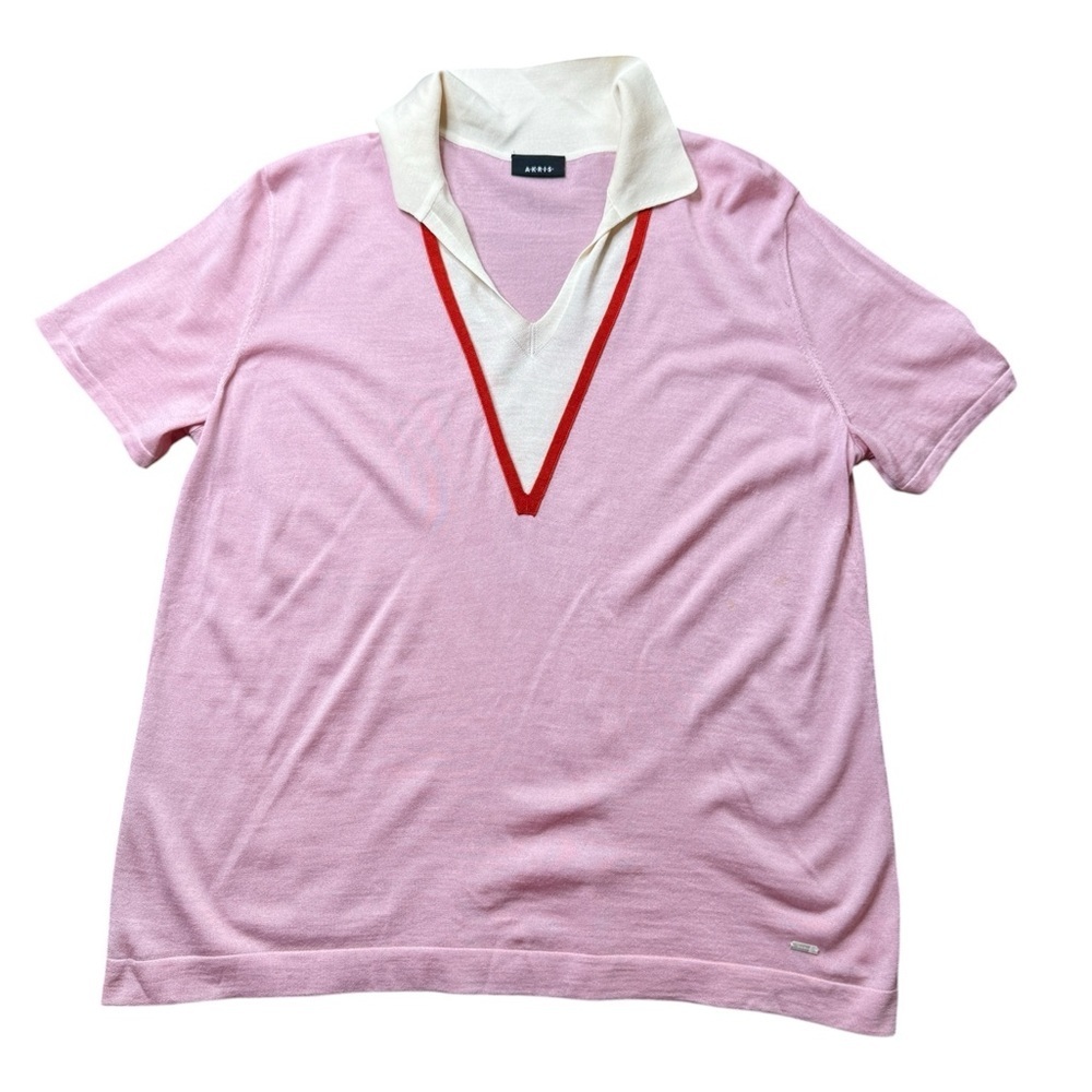 Akris V neck wool/silk top 12 - Picture 2 of 12